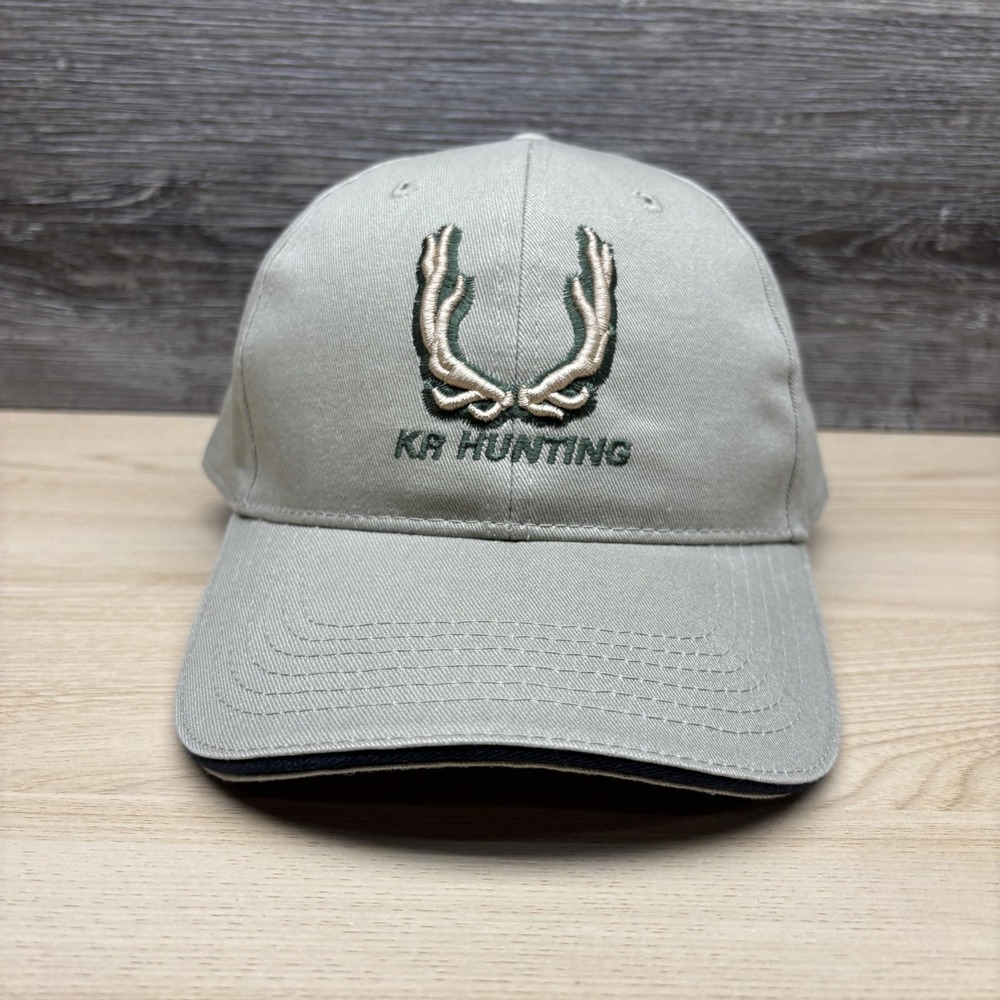 KR Hunting Guides & Outfitters Hat Cap Strap Back Mens Khaki Embroidered